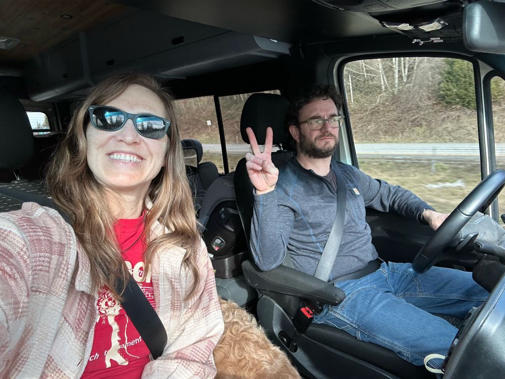 Me and my husband Levi driving down the road! ✌️