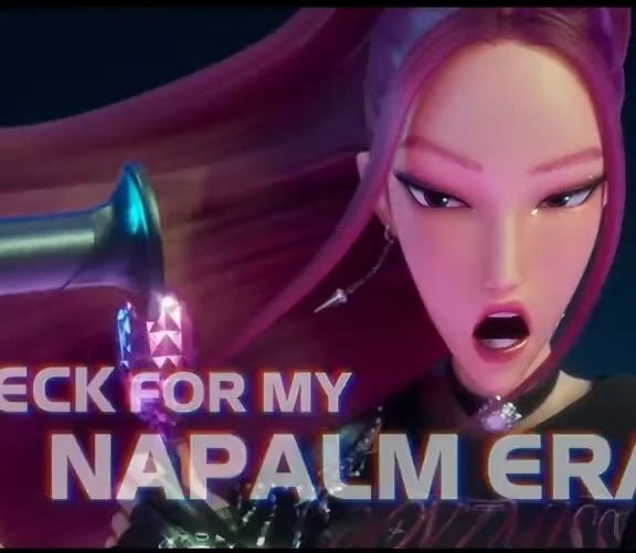 Mira from kpop demon hunters blow drying her hair 