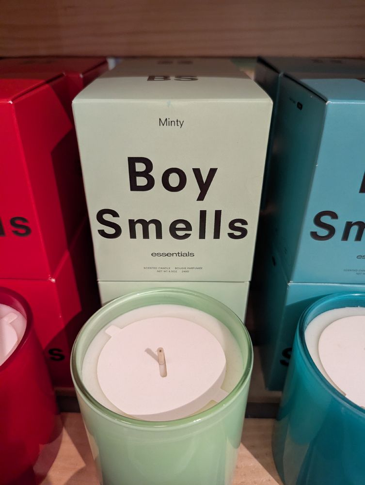 Boy Smells branded candle, Minty scent