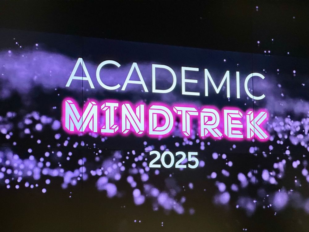 A display showing the words Academic Mindtrek 2025