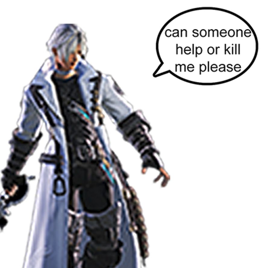 thancred waters (pixelated) saying "can someone help or kill me please"