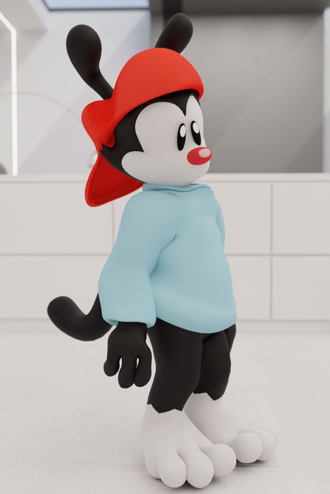 Wakko from Animaniacs standing in the middle of a room as if literally nothing is going through his head right now