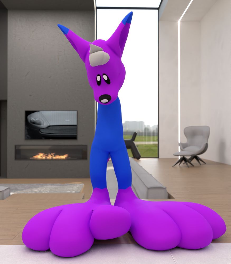 i (quants) am standing in a room and my feet paws are huge. like, gigantic. like, probably half the size of my entire body each. i'm looking at them confused because i don't know how this happened. maybe i got stung by a bee and they swole up, idk.