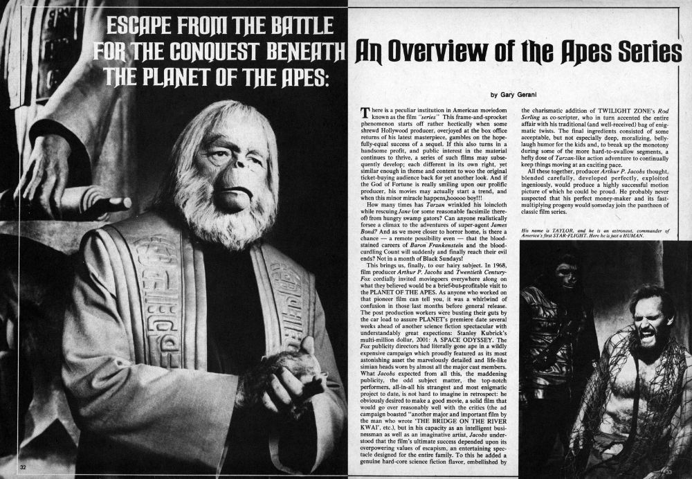 franchise overview in Planet of the Apes #1 (1974)