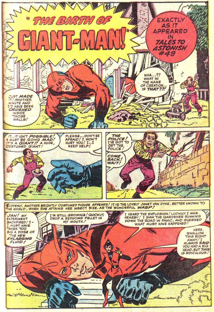 Marvel Tales Annual #1 (1964), reprint and rearrangement from Tales to Astonish #49 (1963)