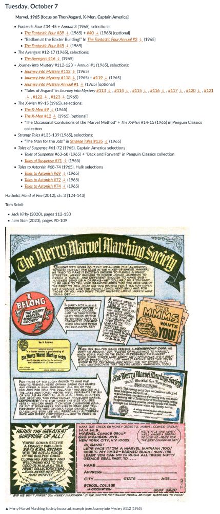 Week 7, Comics of Jack Kirby and Stan Lee overview