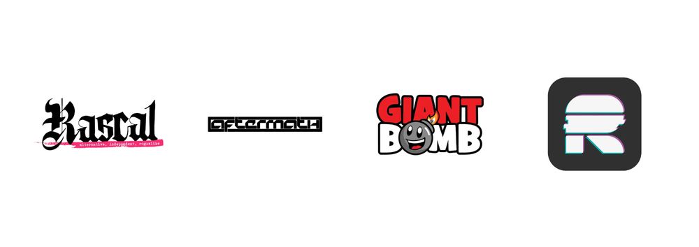 Logos for Rascal, Aftermath, Giant Bomb, and Rogue