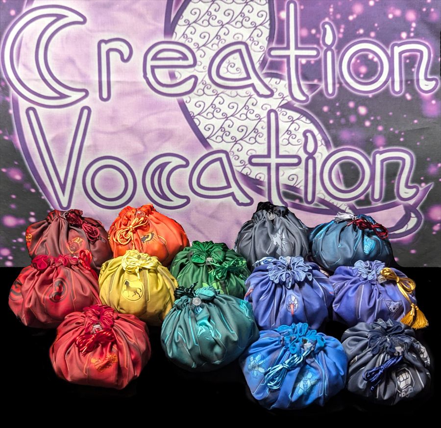 13 colorful dice bags themed with different battletech factions