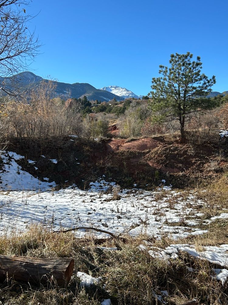 View of Pikes Peak from Red Rock Canyon Open Space.