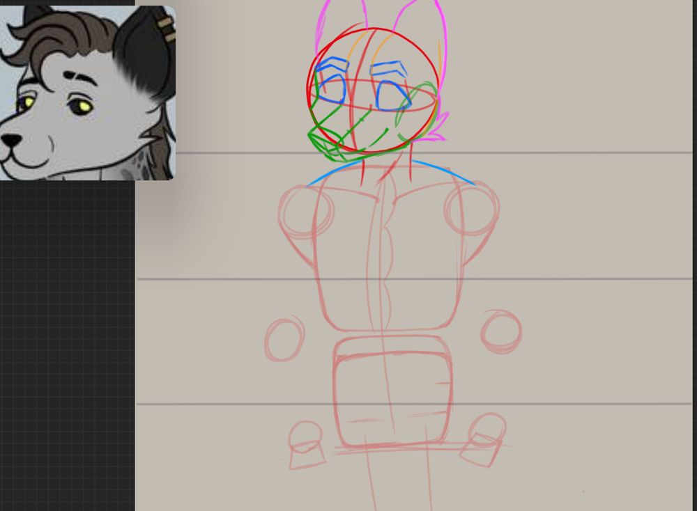 wip art of a furry yeen character 