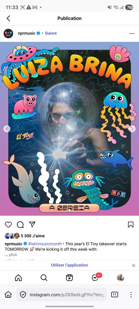 post da nprmusic no instagram divulgando a apresentação no tiny desk da cantora luiza brina