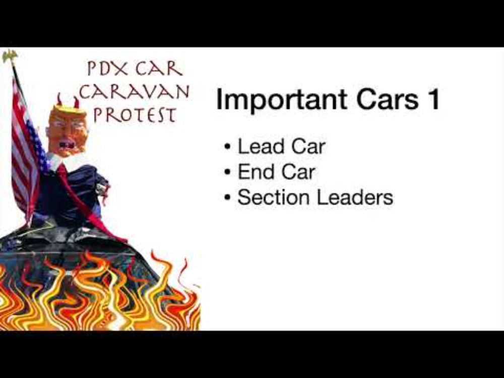 PDX Car Caravan Protest Traffic Obeying Protest Instructions