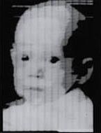 first image scanned was a head-and-shoulders shot of Kirsch's three-month-old son Walden. Looks like he's looking at the camera

The ghostlike black-and-white photo only measured 176 pixels on a side