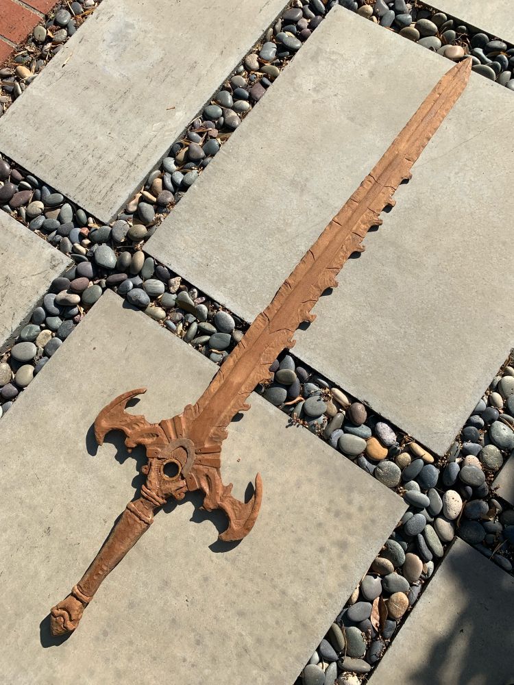 A prop of The Creator Sword from Fire Emblem Three Houses.