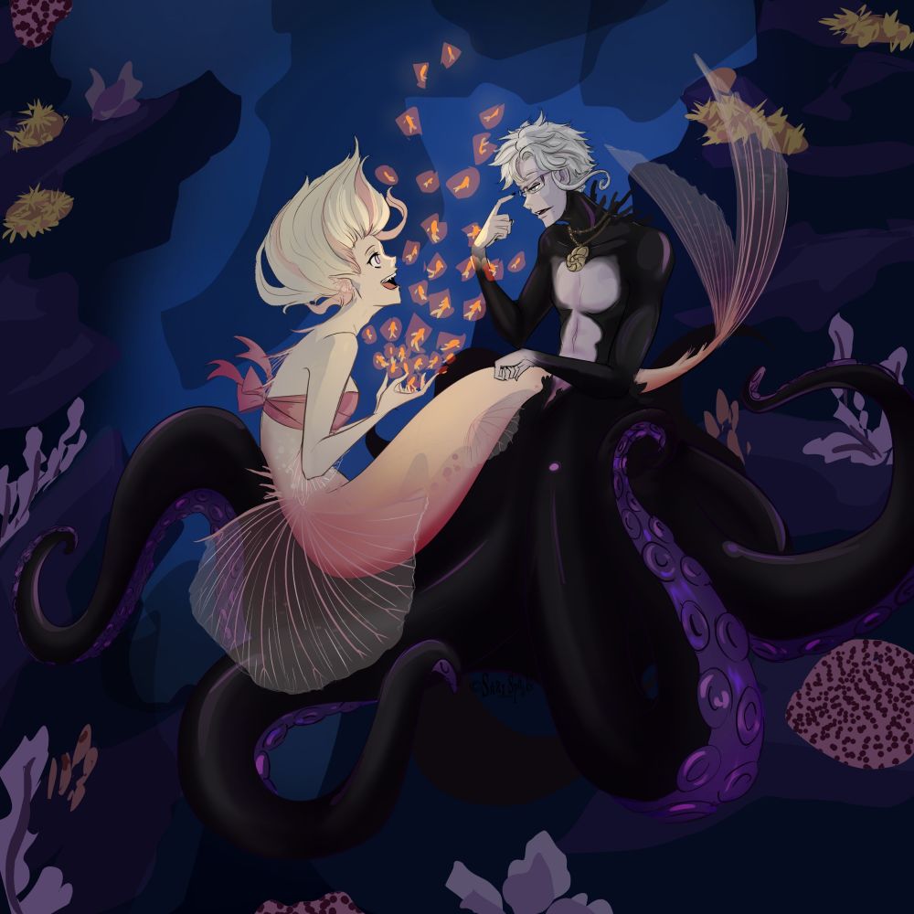 comm example 
oc with Azul of twisted wonderland  fame