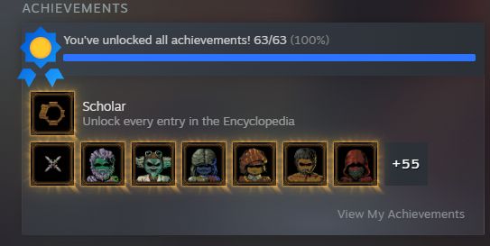 A screenshot of Steam showing a 100% achievements for the game Ball x Pit.