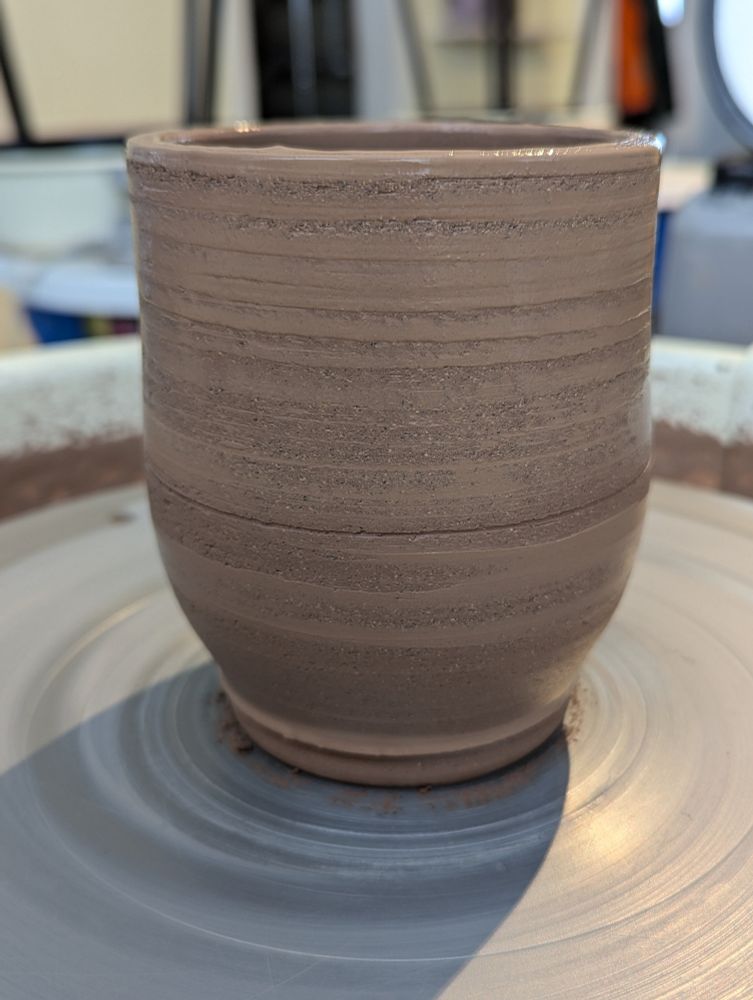 wheel thrown brown speckled clay mug