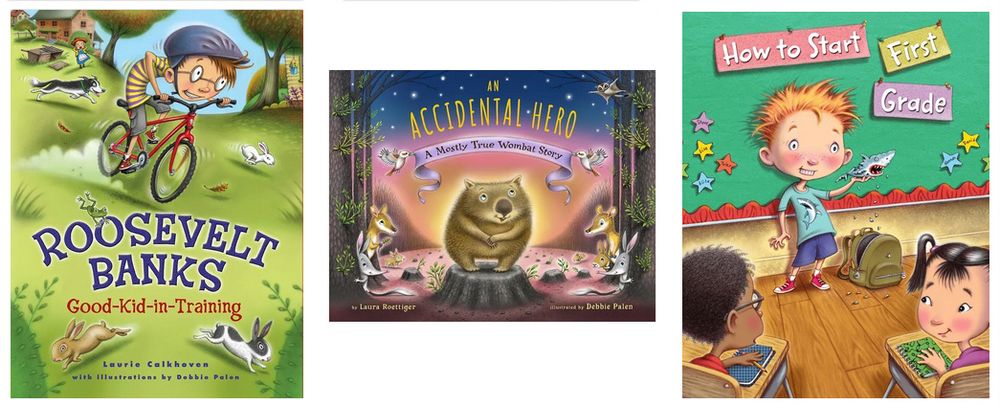 3 illustrated children's book covers .