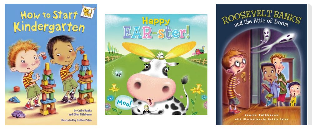 3 illustrated children's book covers.