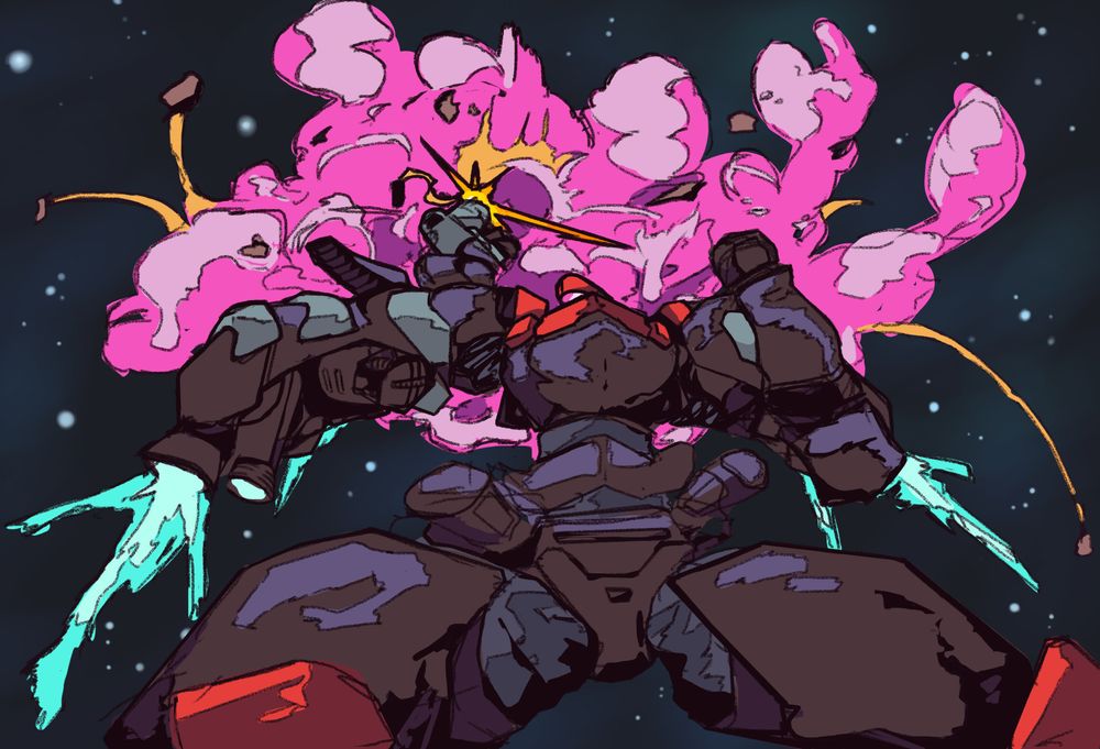 Arvion causes an explosive finale with the pile bunker, causing a massive overhead explosion.