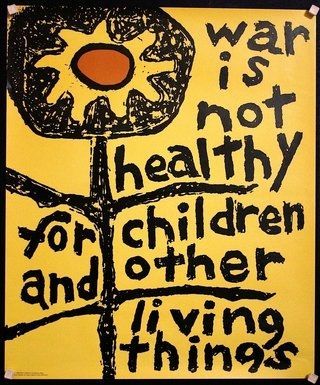 Yellow poster featuring a stylised sun flower to the left and black text tobthe right 