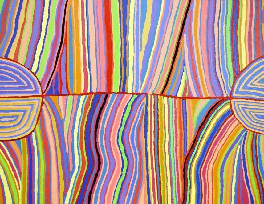 Painting with multicoloured stripes which have specific symbolism