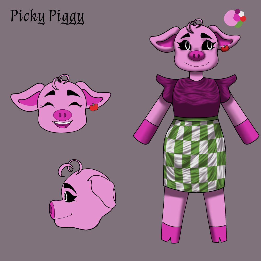 This is a concept art of Picky Piggy aka The Butcher in the Hour of Despair - Smiling Critters AU after she joined CatNap along with the rest of the Smiling Critters when they made a deal with Darku, the ruler of the Dark Zone, thus turning them into the Dark Creatures.

Picky Piggy aka The Butcher is not only an expert in cooking, but she is very skilled with sharp objects like a butcher knife or a meat cleaver as she will not stop until she manages to catch her prey and serve it to her loyal subjects at her own restaurant in the woods called "The Butcher's Steakhouse" (Similar to Texas Roadhouse).

She lives in the woods with her partner, Hoppy Hopscotch aka Killer Bunny as they claimed the woods known as Mother Nature National Park as their own territory and they both will hunt down their prey if they ever dare to enter through their own territory.

This AU version of Picky Piggy aka the Butcher is based on Bye-Bye Kitten from Bloody Bunny: The First Blood.

Design Concept made by LiliKitsune from Tumblr

@lilikitsune18 on Tumblr

https://www.tumblr.com/lilikitsune18

Smiling Critters created by Mob Entertainment

Smiling Critters - The Hour of Despair AU created by NeoDracunyan