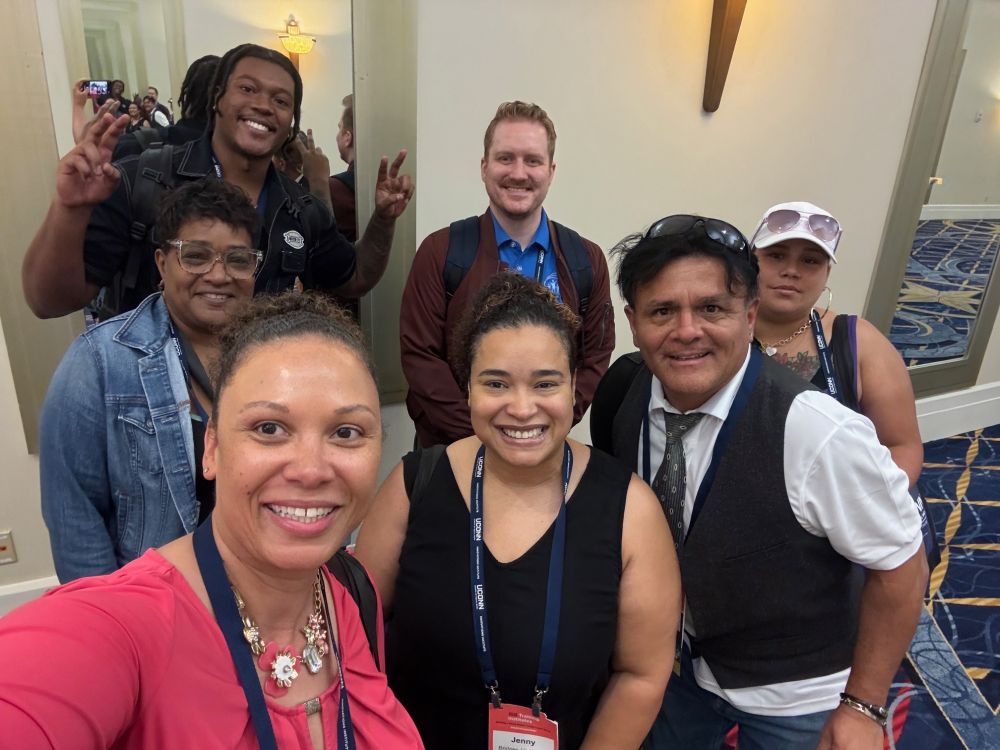 CHDI's Jeana Bracey posing for a quick group selfie with the team from FAVOR, Inc.