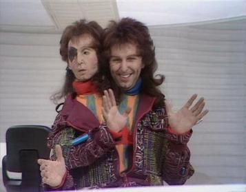 Pretending Zaphod Beeblebrox from the original BBC series Hitchhiker's Guide to the Galaxy is Doctor Who.