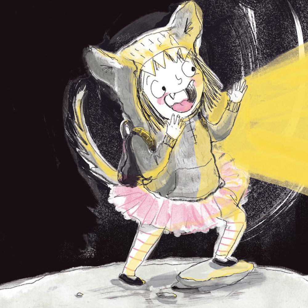 Illustration of Margo from Wolf Girl shouting the words Wolf Girl