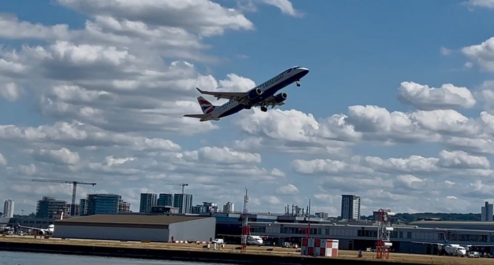 Jet taking off from City Airport