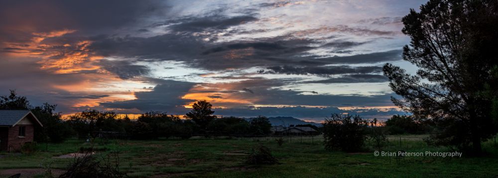 Orange clouds and some orange sunrays, if you look close