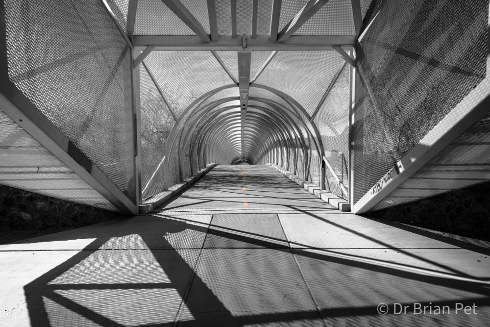 This is the entry to Rattlesnake Bridge. Light and shadows. Lines and angles.