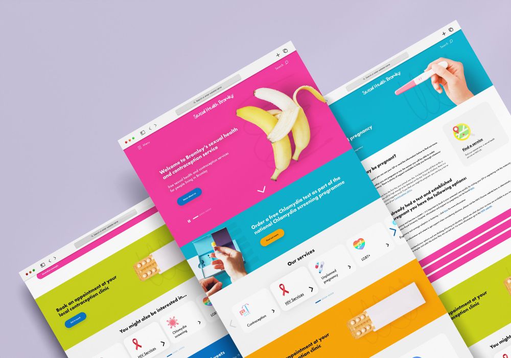 Sexual Health Bromley website design mockups