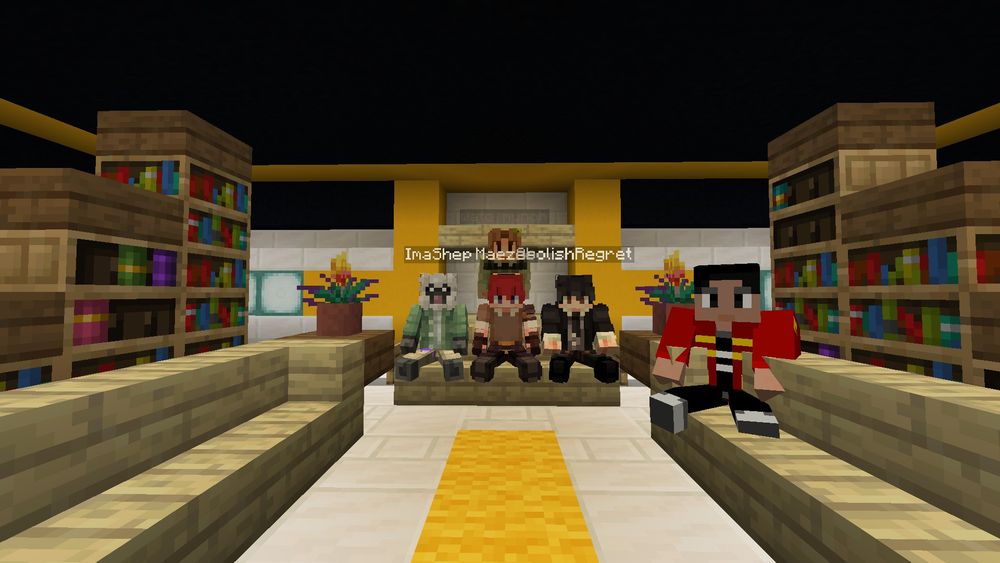 MCC Rising 3's Yellow Yaks group photo featuring (from the back, left to right) Watermunch, ImaShep, Maezes, AbolishRegret, and myself