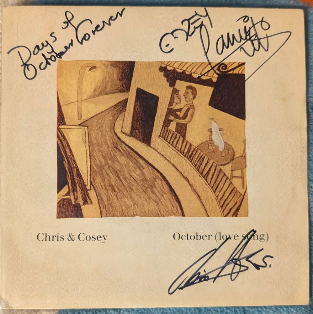 A signed copy of Chris and Cosey's October Love Song 