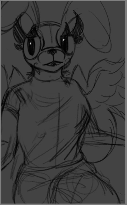 A sketch of my persona based off a real picture of me.