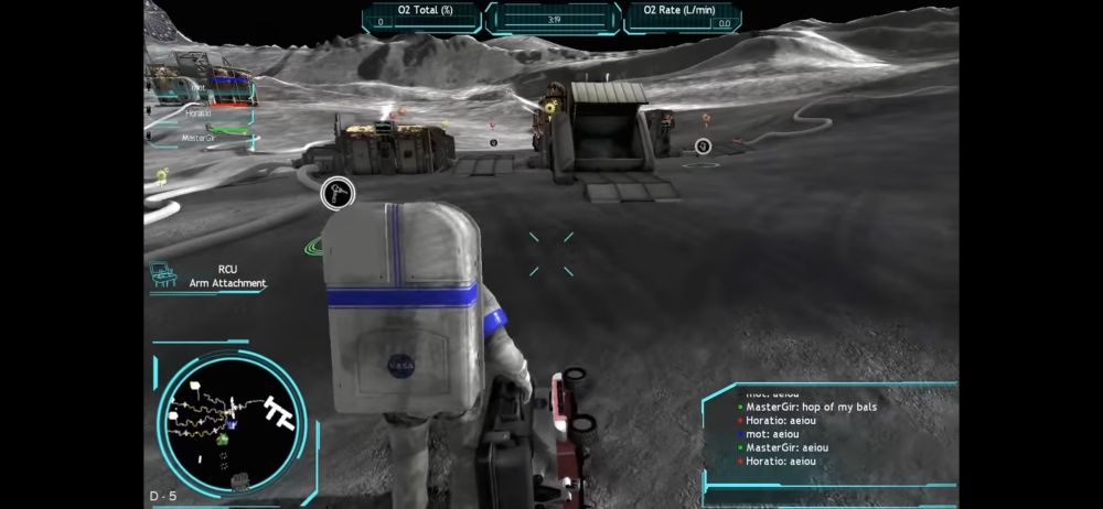 Moonbase Alpha players saying “aeiou” from the classic YouTube video “Moonbase Alpha provides a realistic simulation of life on a natural satellite”