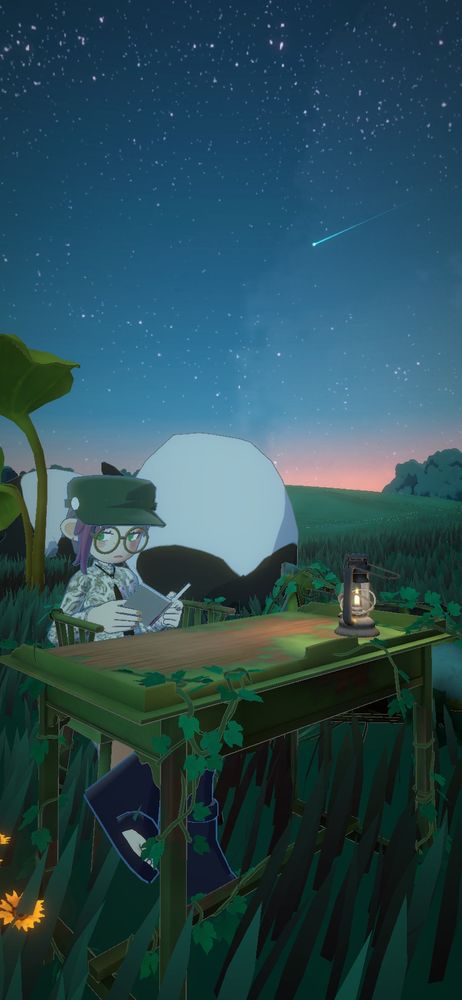 gogh(ゴッホ)内スクショ　夜　草原　読書