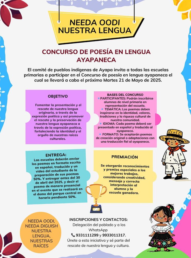 Convocatoria de concurso de poesía de lengua ayapaneca