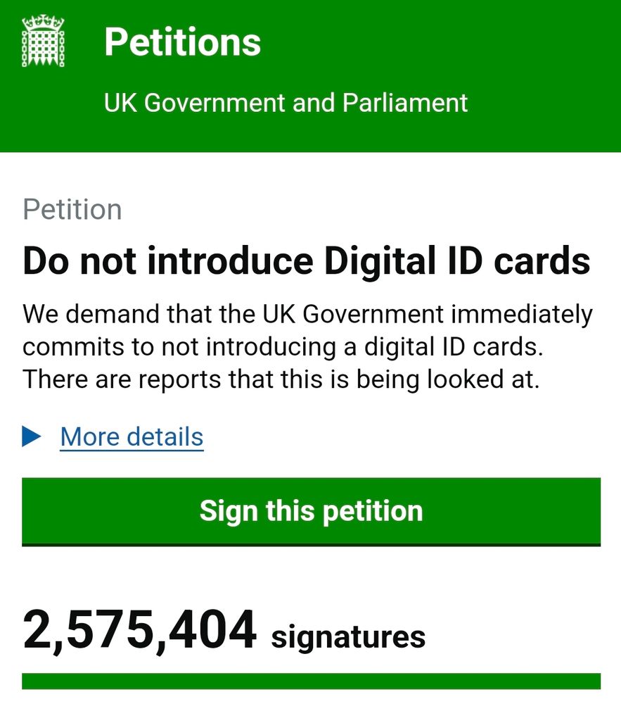 Screenshot of petition page with 2.575 million signatures.