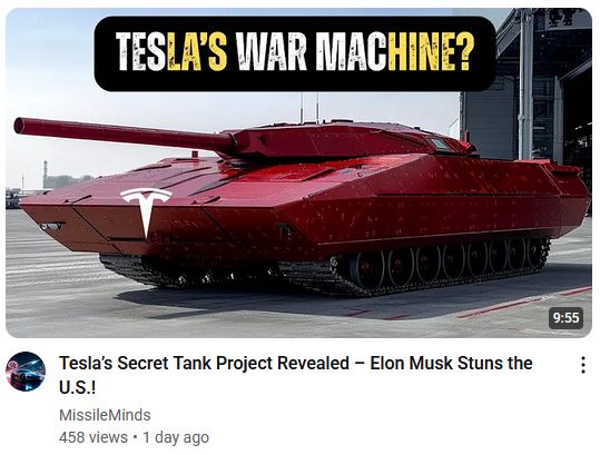 Screenshot of Tesla Secret Tank Project YouTube video thumbnail.