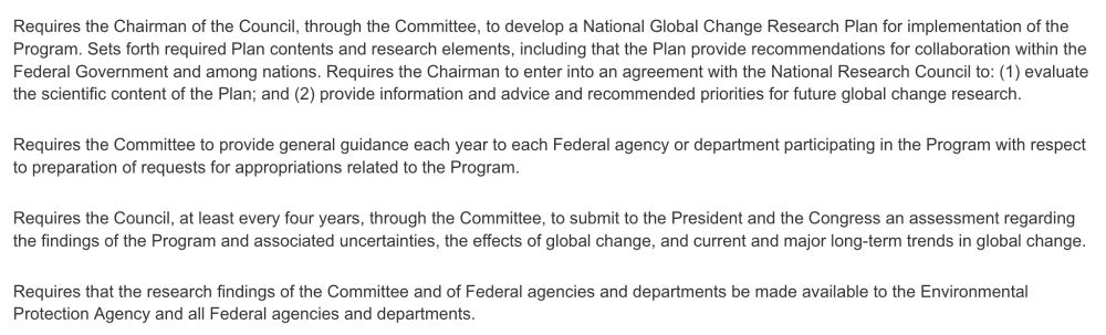 Text from the 1990 global change research act (see link above).