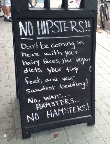 Hipster sign 
