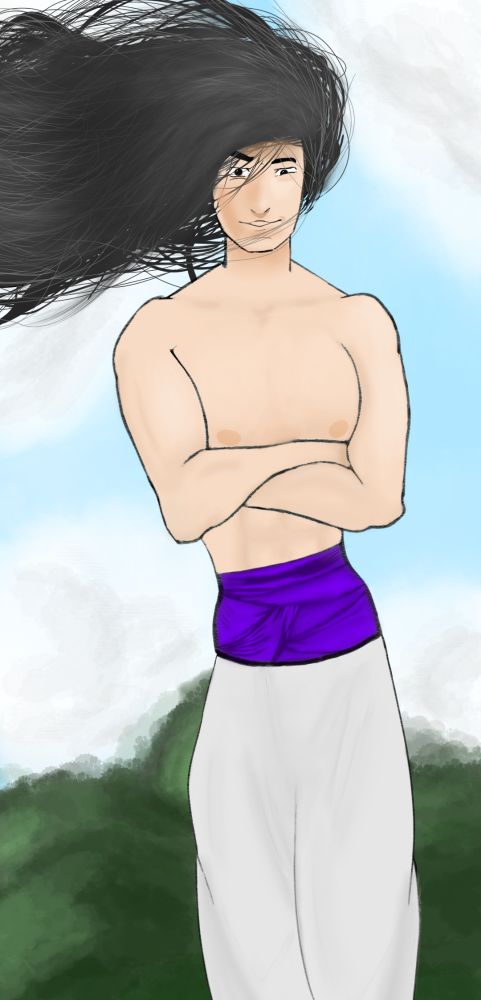 Meu OC, Timóteo, que está com uma cara de safado pois está contigo sozinho nas montanhas e >SABE< que uma hora ou outra não vai ser só um duelo