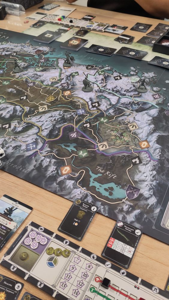 Skyrim board game in progress. I have a lot of things but no idea what they are. 😂