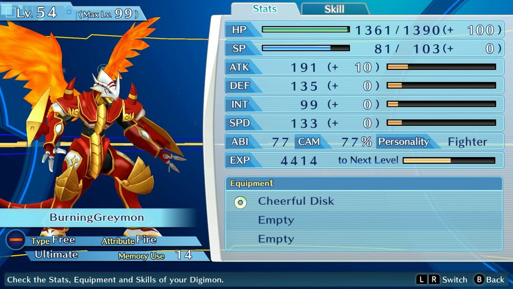 A screenshot from Digimon Cyber Sleuth: Hacker's Memory of BurningGreymon