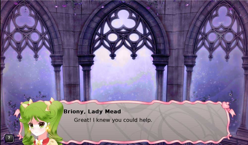 Briony, Lady Mead: Great! I knew you could help.