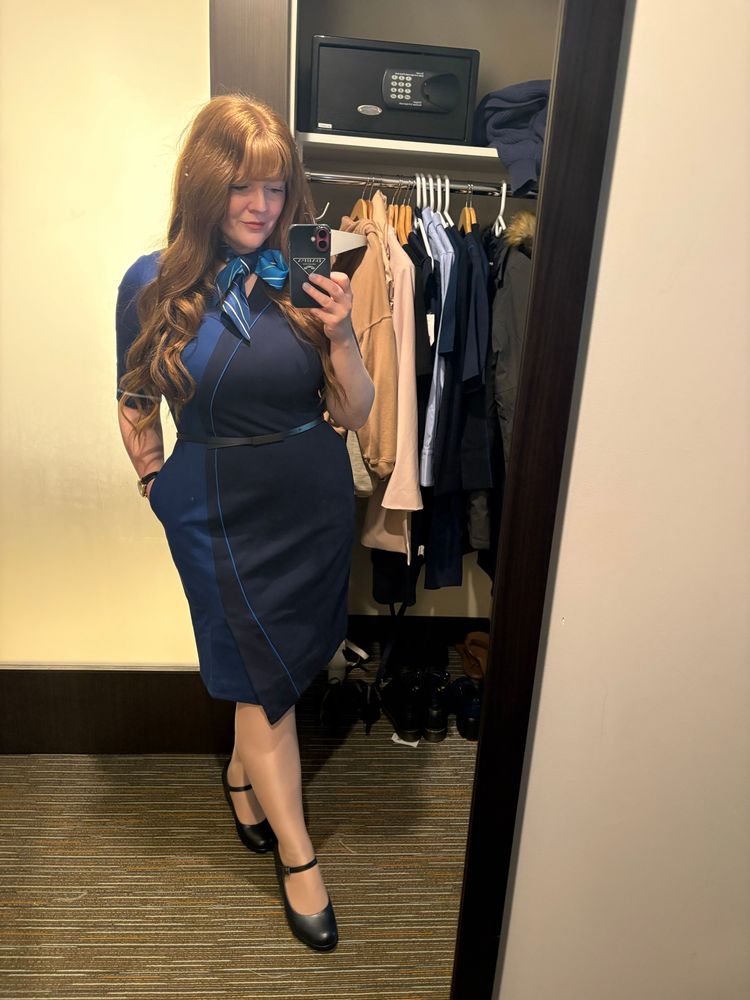 Larping flight attendant girl