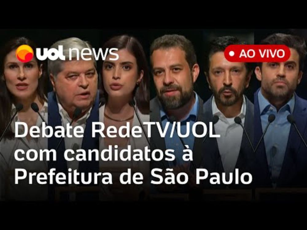 Debate RedeTV/UOL AO VIVO  com candidatos à Prefeitura de São Paulo: assista à íntegra | UOL News